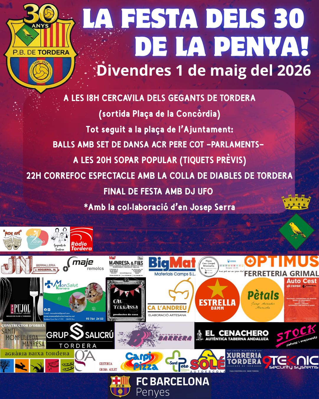 FESTA dels 30 anys de la Penya Barcelonista de Tordera 