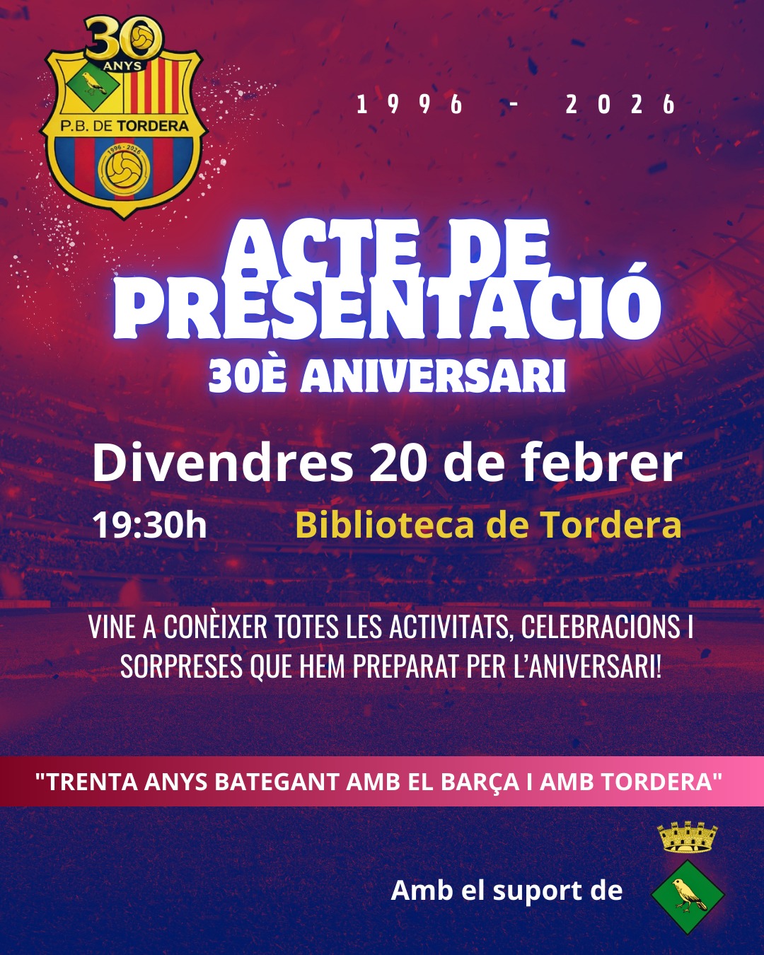 PRESENTACI�? 30è aniversari Penya Barcelonista de Tordera 