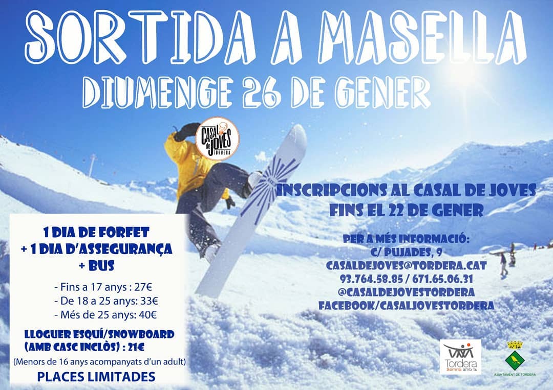 La regidoria de joventut i el Casal de Joves organitzen un any més una esquiada a Masella