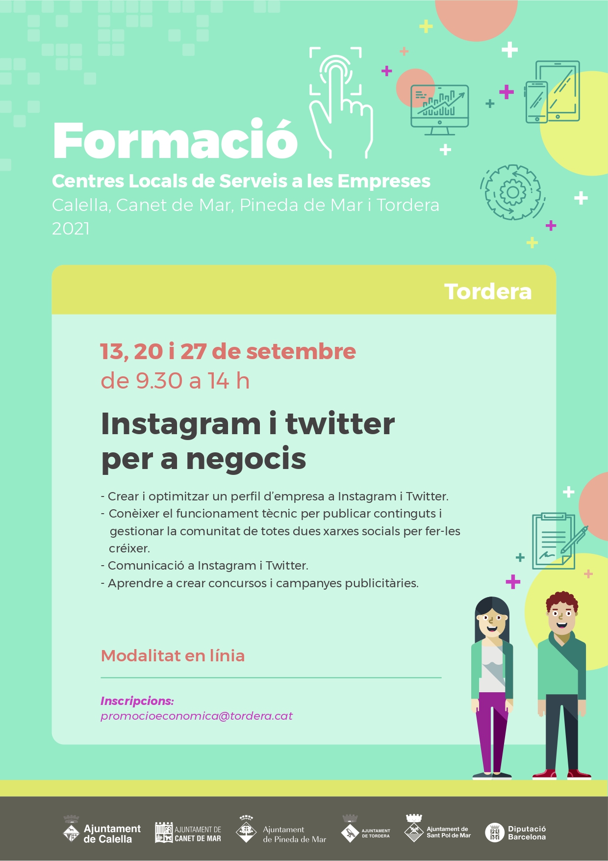 Des de Promoció Econòmica ja tenen obertes les inscripcions pels pròxims nous cursos programats al setembre i octubre