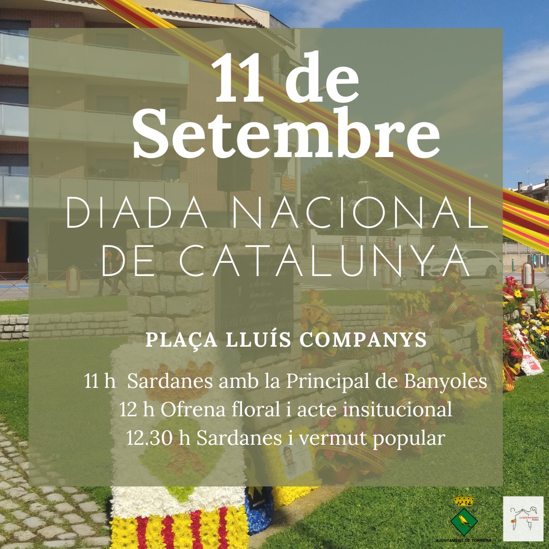 Sardanes, l'ofrena floral i un pilar dels castellers de l'Alt Maresme per commemorar la Diada Nacional de Catalunya a Tordera