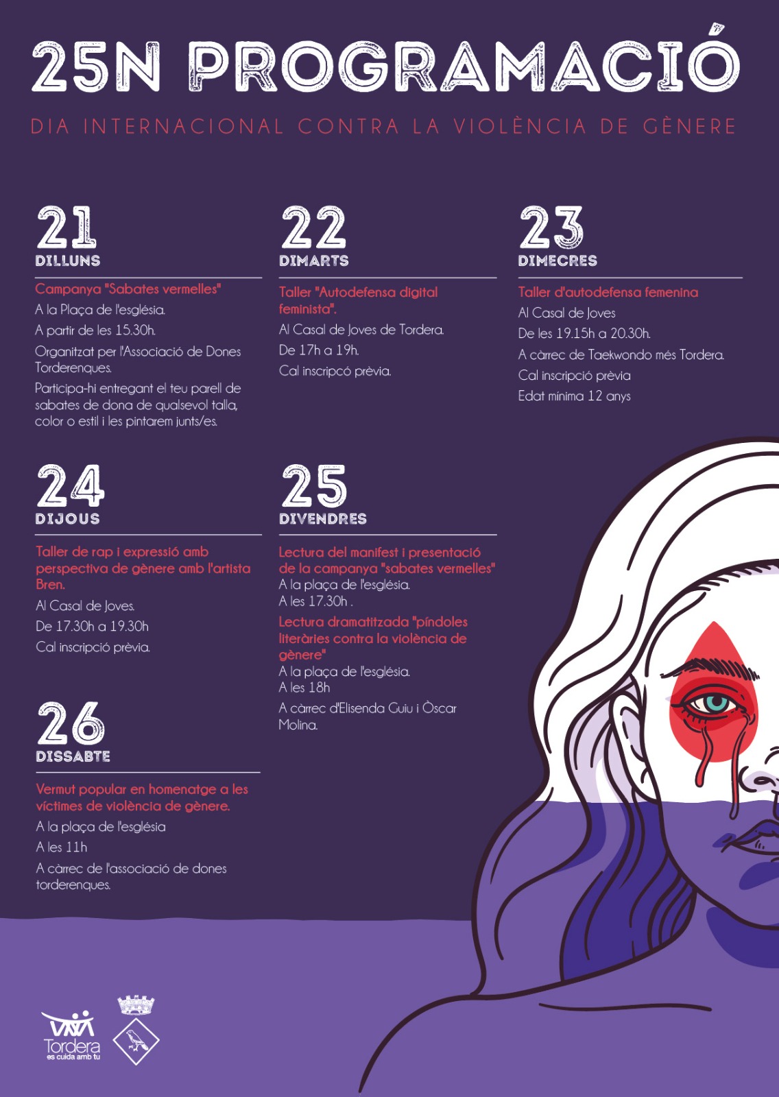 Tordera reivindica l'eliminació de la violència vers les dones amb diferents activitats durant tota la setmana