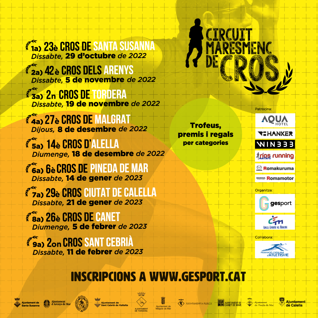 Aquest dissabte 19 de novembre arriba el circuit maresmenc de cros a Tordera
