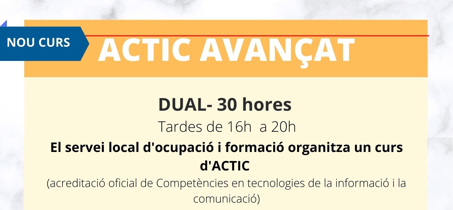 El Servei local d'ocupació i formació organitza un curs per aconseguir l'ACTIC 