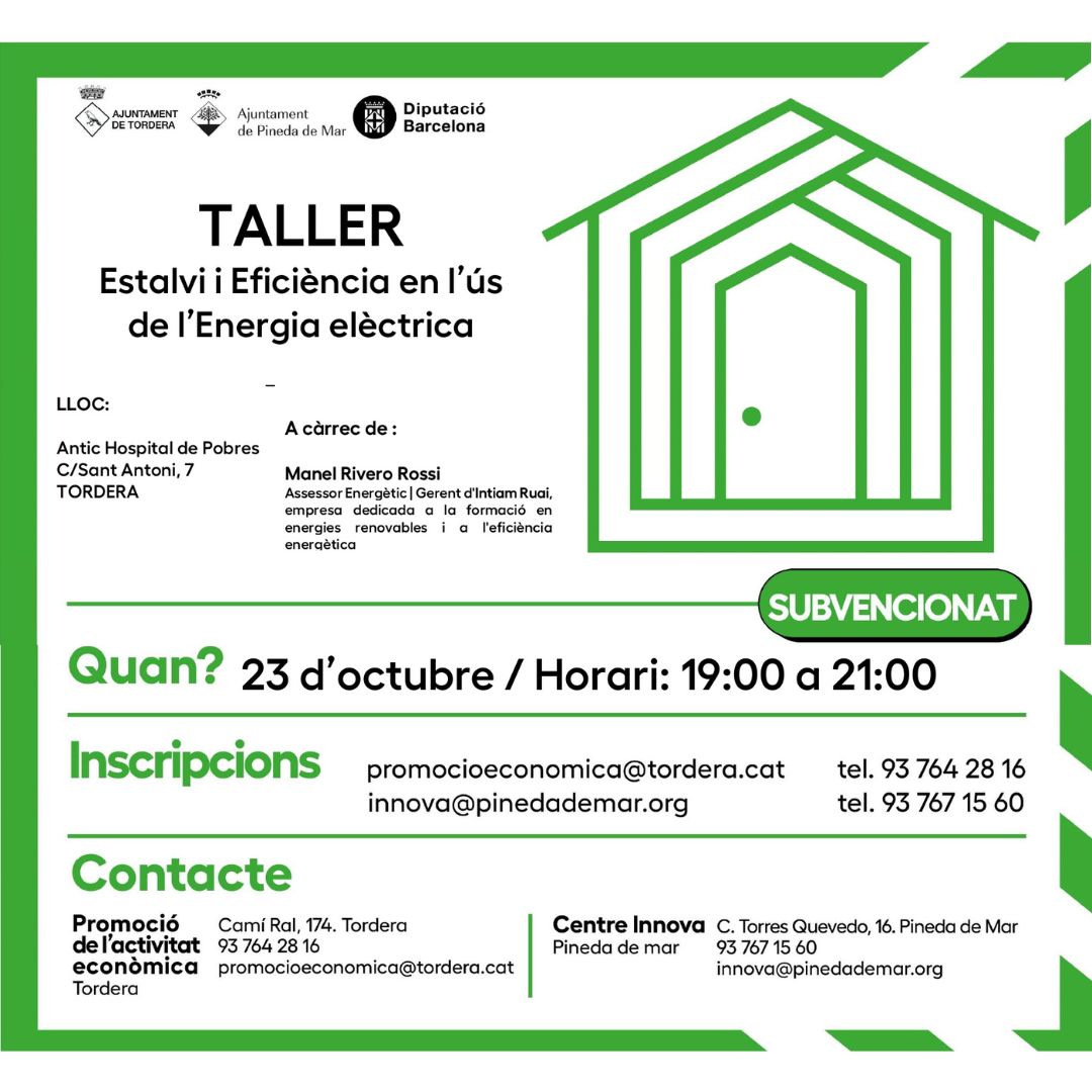 La regidoria de Promoció de l'Activitat Econòmica organitza un taller sobre estalvi i eficiencia energètica