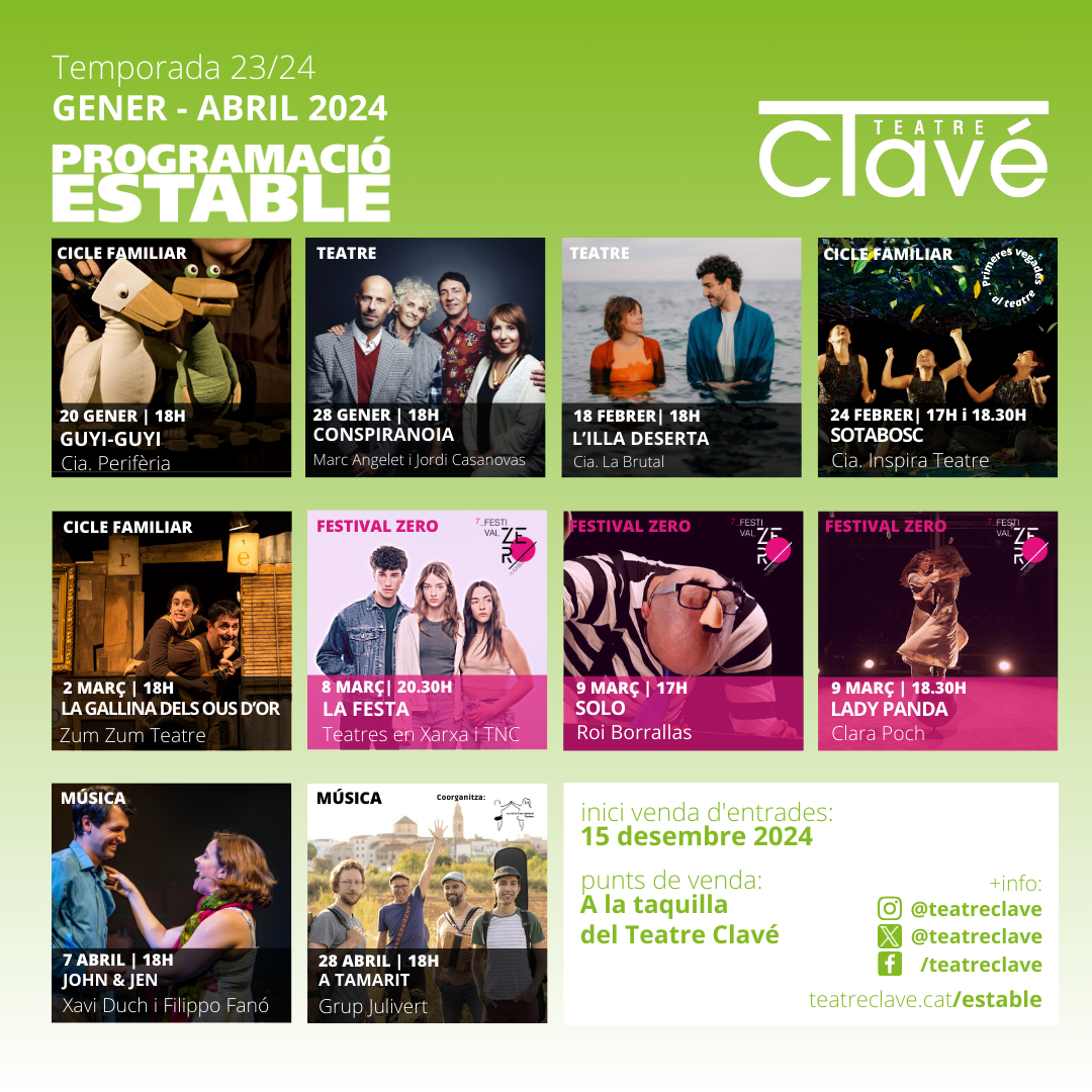 Cartell resum imatge Teatre Clavé 2024