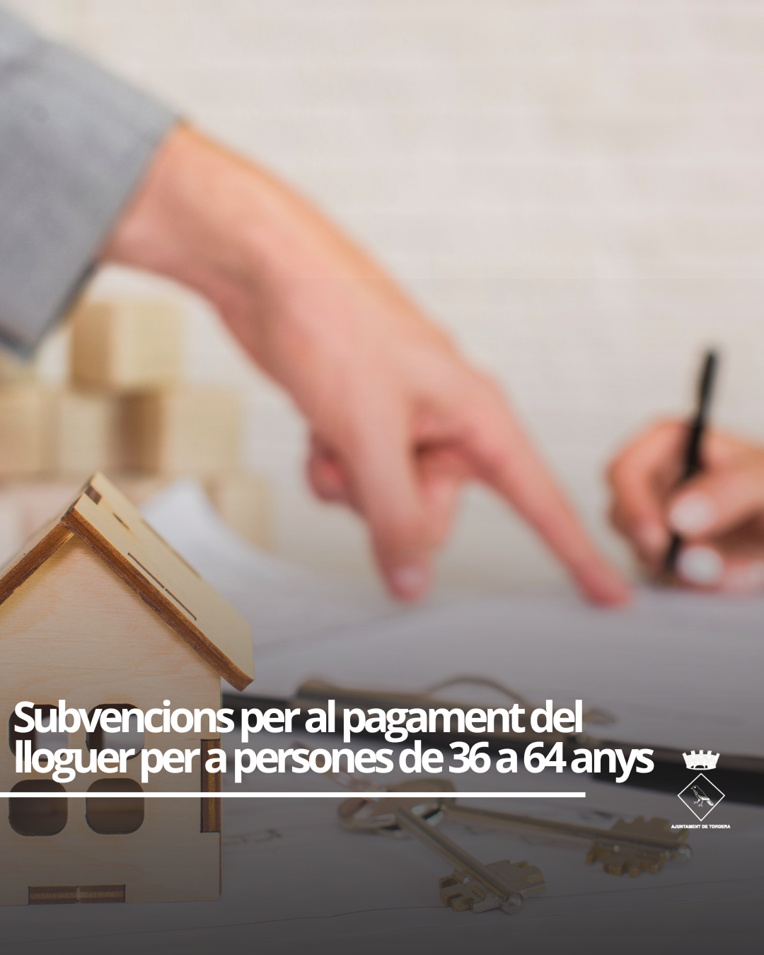 Oberta la convocat&ograve;ria de subvencions per al pagament del lloguer o preu de cessi&oacute; d'habitatge o habitaci&oacute; per a persones que tinguin de 36 anys a 64 anys en data 31/01/2026